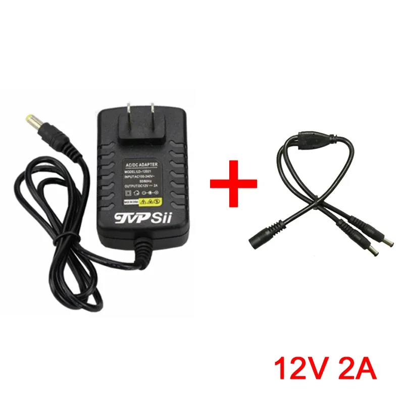 Akcesoria jeden na dwa DC 12V 2A Monitor adapter zasilania dla zestawów systemowych kamer CCTV nadzoru