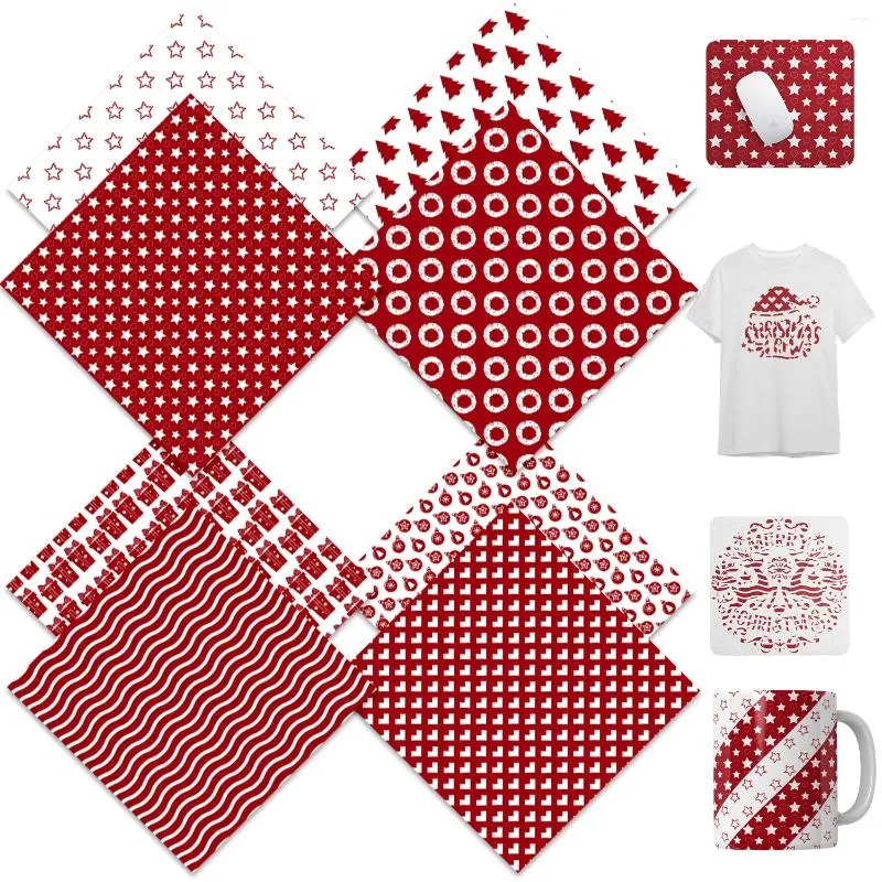 Adesivi per finestre Lucky Deadness Christmas Trasfer Transfer Inchiostro 12 "X12" Sublimazione rossa per tazze per magliette fai-da-te