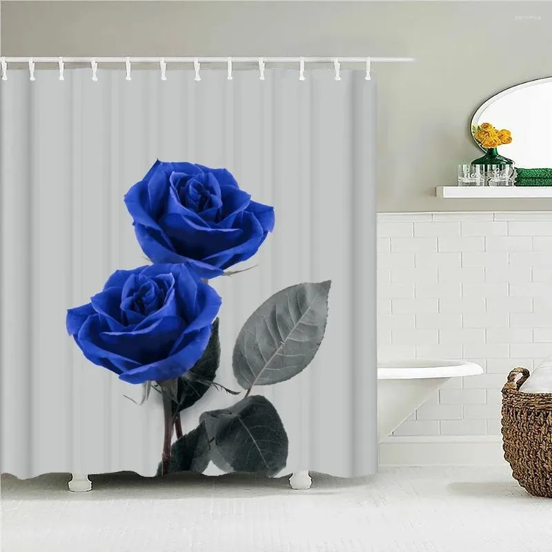 Rideaux de douche fleurs roses colorées imperméables pour salle de bain baignoire multi-taille 240 180 cm 3D rideau d'impression