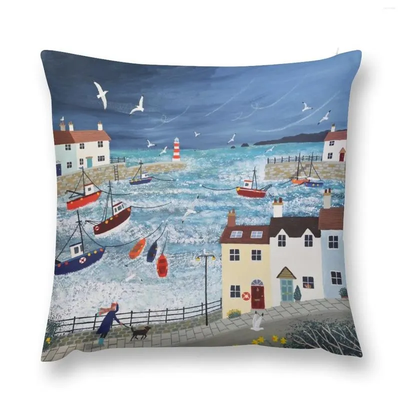 Pillow Stormy Harbour Throw S Capa Capas de Natal decorativas para sala de estar