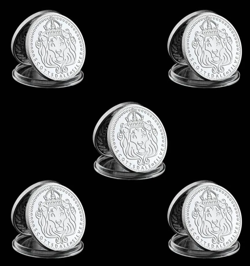 5pcs Scottsdale Mint Omnia Paratus Craft 1 Troy Oz Collection de pièces plaquées en argent avec capsule en acrylique dur 9863508