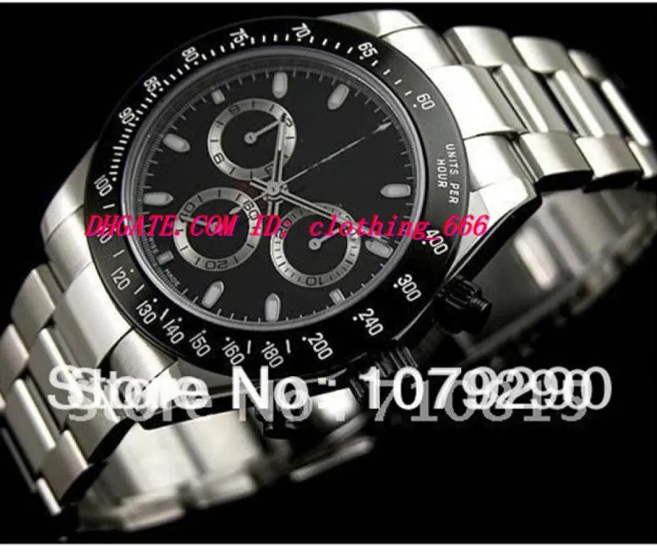 Mannen kijken automatische ETA 4130 Beweging 116520 Black Dial Chronograph Working Men039S Watchs Watches8288148