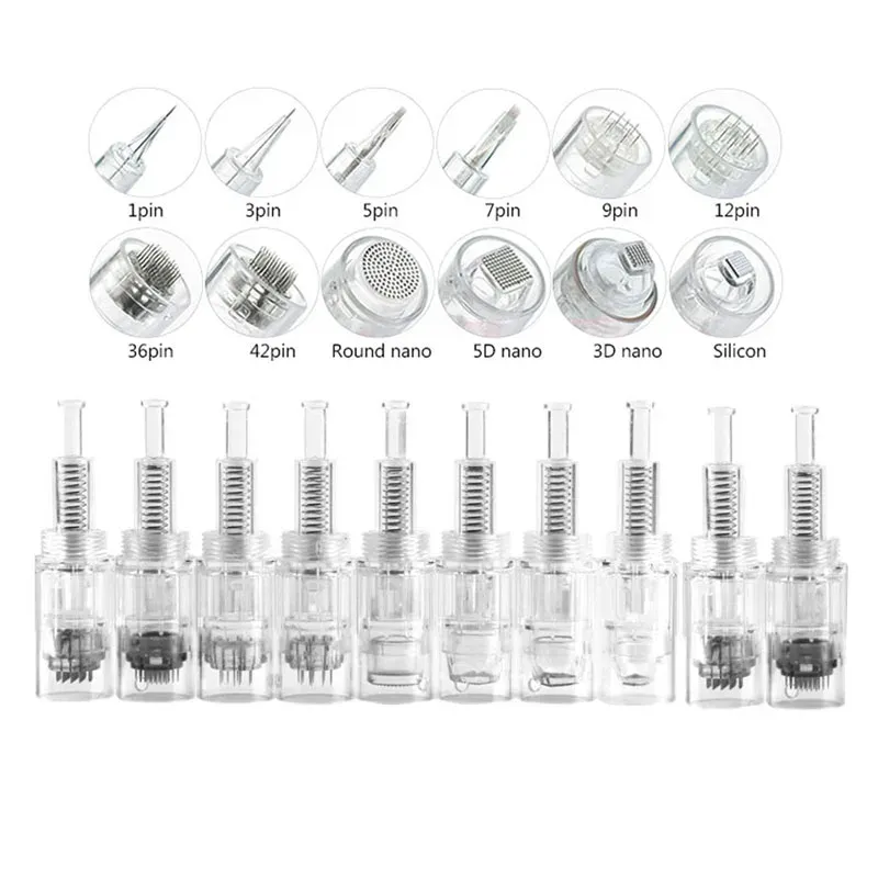 MAKİNE 100/50/15 PCS Vida İğne Kartuşu R 1/3/F5/7/9/12/24/36/42 Derma Cilt Kalemi Toplu Fiyat Mikro Dövme İğneleri