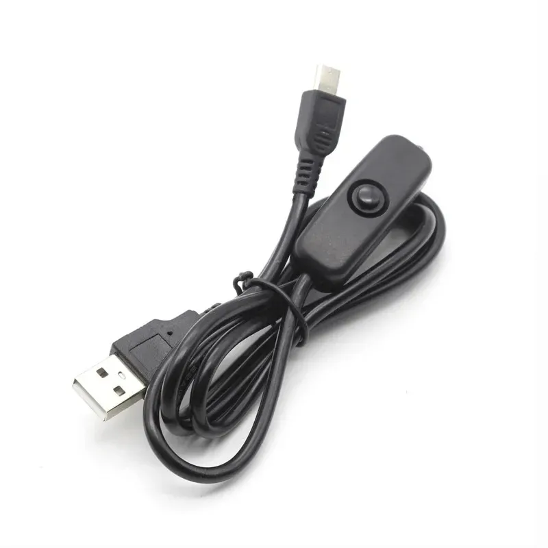 USB naar DC -kabel 5V 2.5a Micro USB -kabellader AC -voeding voor Raspberry Pi 4 4B 5V 3A Type C met schakelaar