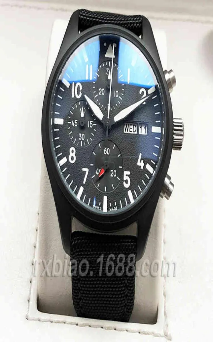Lyxklockor för män Mekanik Wristwatch Fighter 3777 Pilot Top Timing Six Pin Luminous Waterproof Men039s Belt Designer3866433