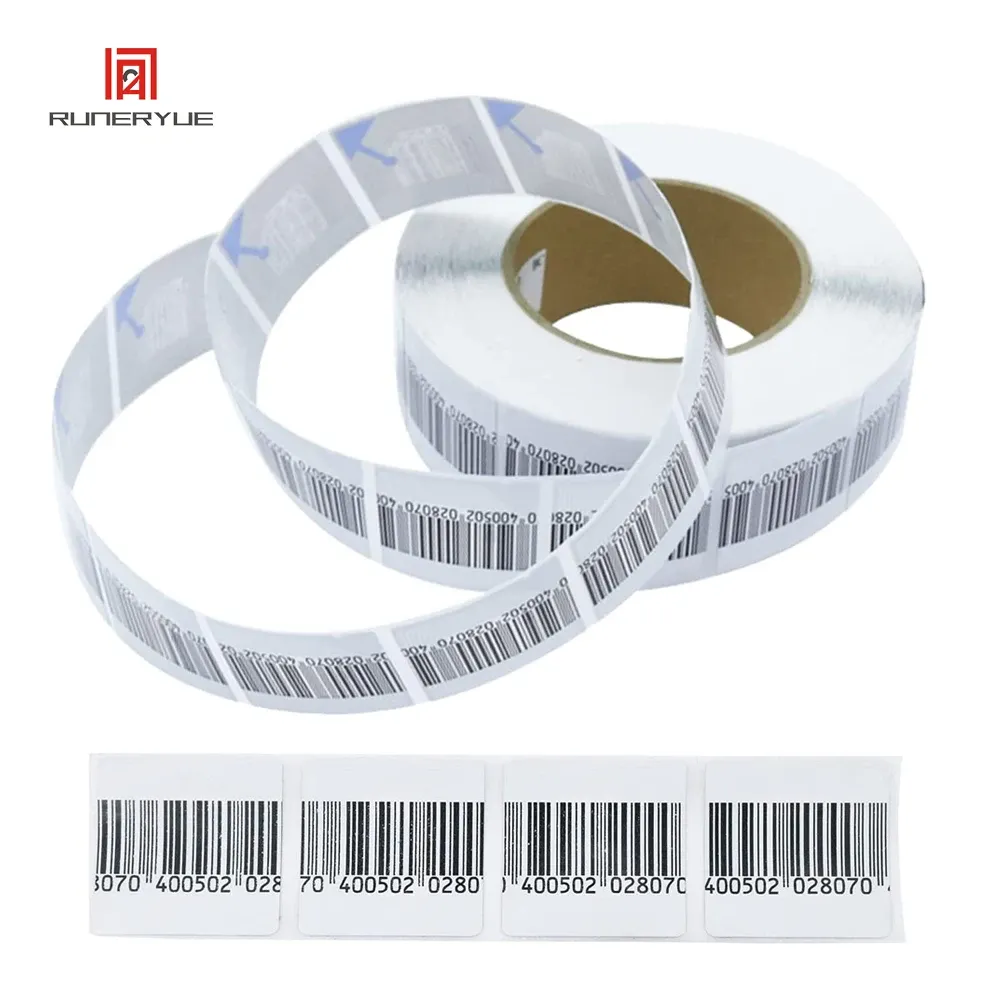 SYSTEEM 1000PCS RF 8.2MHz Beveiligingslabels Sticker vierkant 1,5 x 1,5 inch Barcode EA