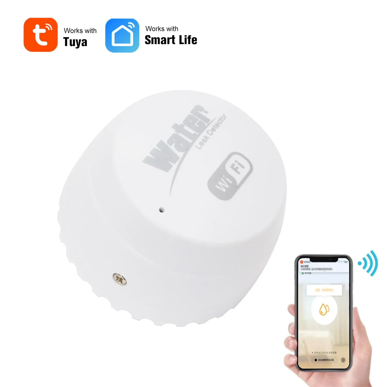 Detector Wi -Fi Sensor de vazamento de água de água de água Detector Alerta de água Alarme de transbordamento Tuya Smart Life App Remote Controle