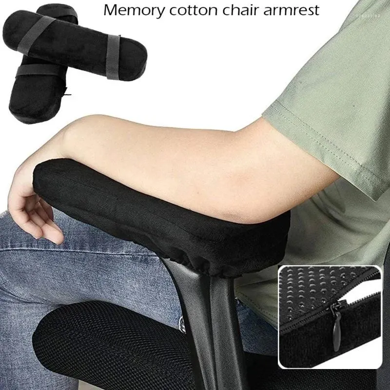 Chair Covers 2Pcs Office Parts Arm Pad Memory Foam Armrest Cover Cushion Pads For Home Comfortable Elbow Pillow