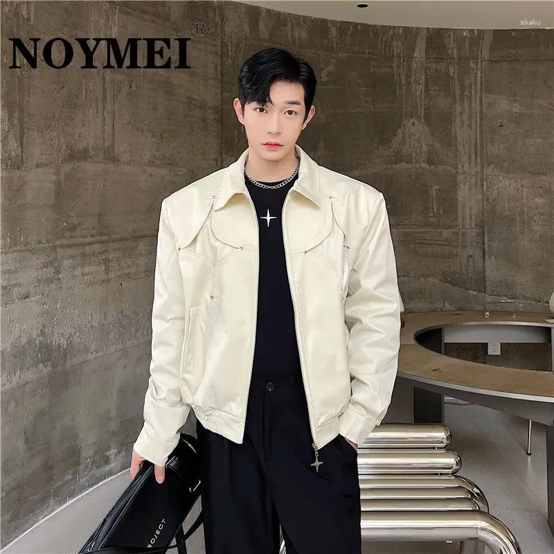 Herenjacks Noymei Cutout Design Kleine stijl Casual losse jas 2024 Spring Koreaans Temperament Solid kleur Zipperjas WA2865