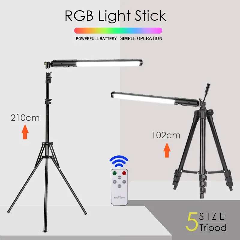 Monopods RGB Light Stick com controle remoto do tripé LED LUDER LIGHTOGRAGEM LIGHTING PAR