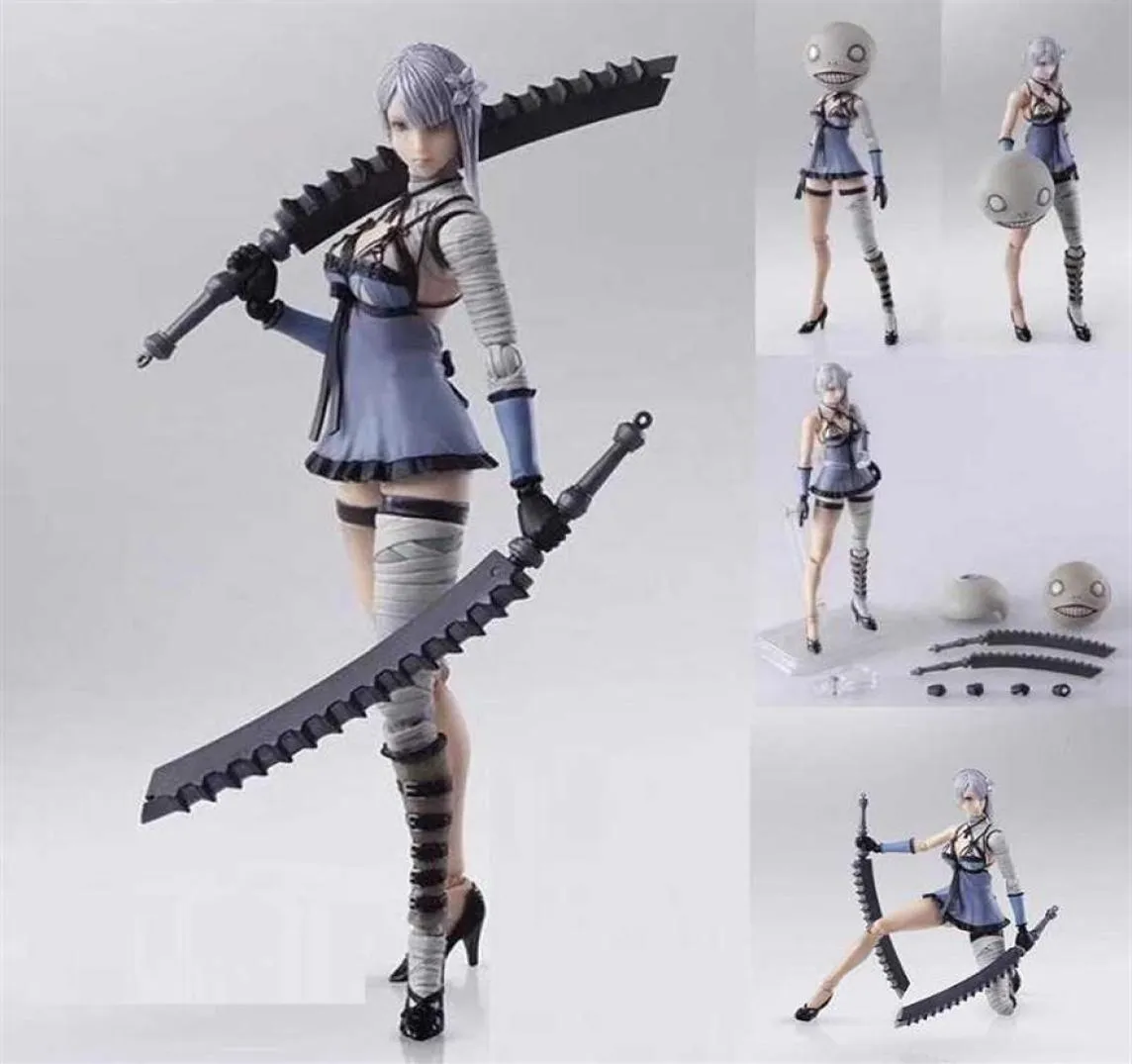 Anime Cartoon Game NieR Automata Replicant Gestalt Kaine Joint movable action figure PVC toys collection doll model 14cm Q0621235D9528131