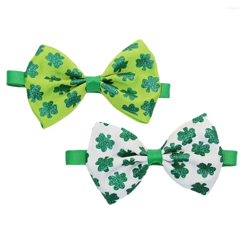 Dog Collars 2 PCs Bow Tie Party Pet St Patrick's Day's Lovely Prop Festival Costume Kitten Irish's