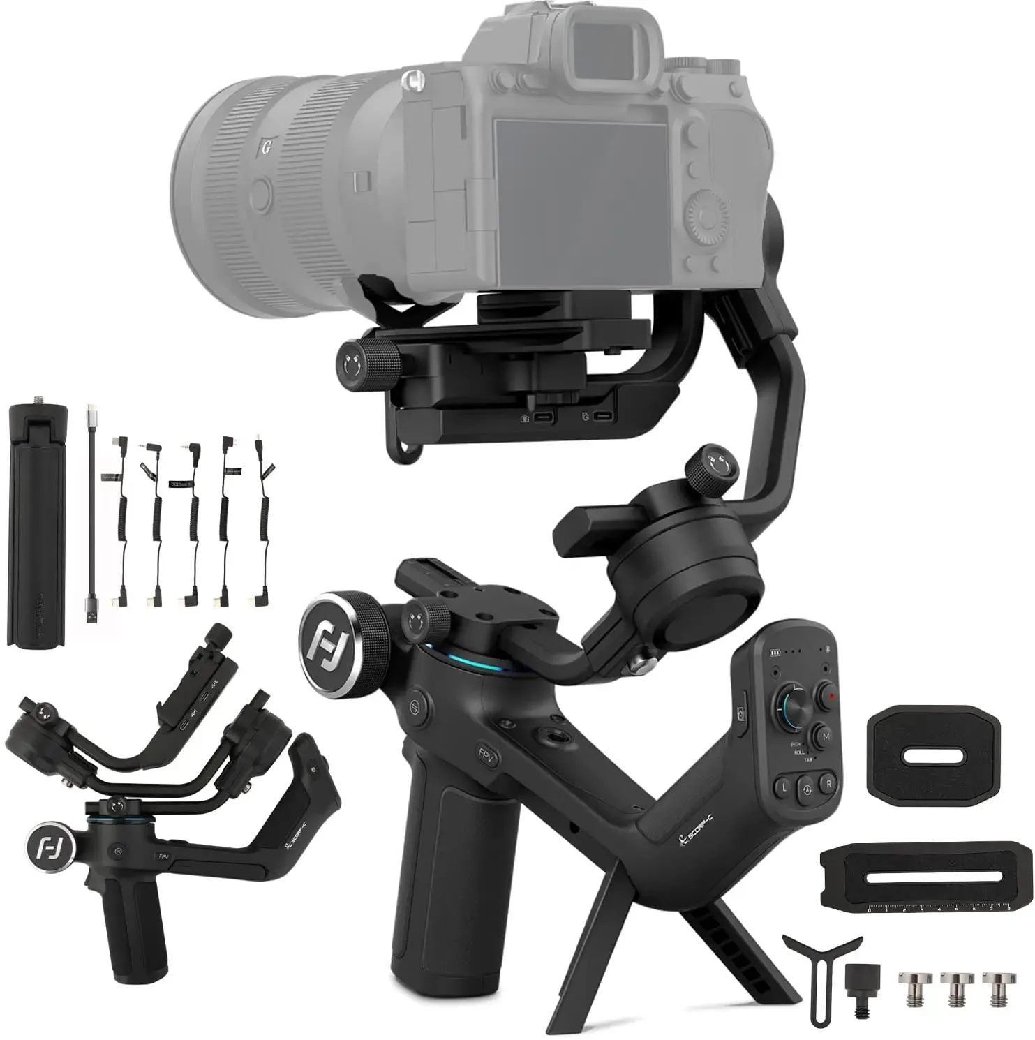 Monopods Feiyutech Scorpc 3Axis Handheld Gimbal Stabilizer Grip для DSLR Camer