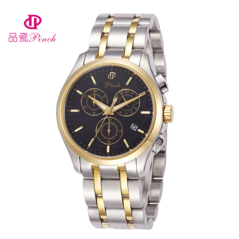 46 Ci Multi Functional Six Pin Stainless Men's Calendar Leisure Business Waterproof Youth Metal Steel Band Watch 13