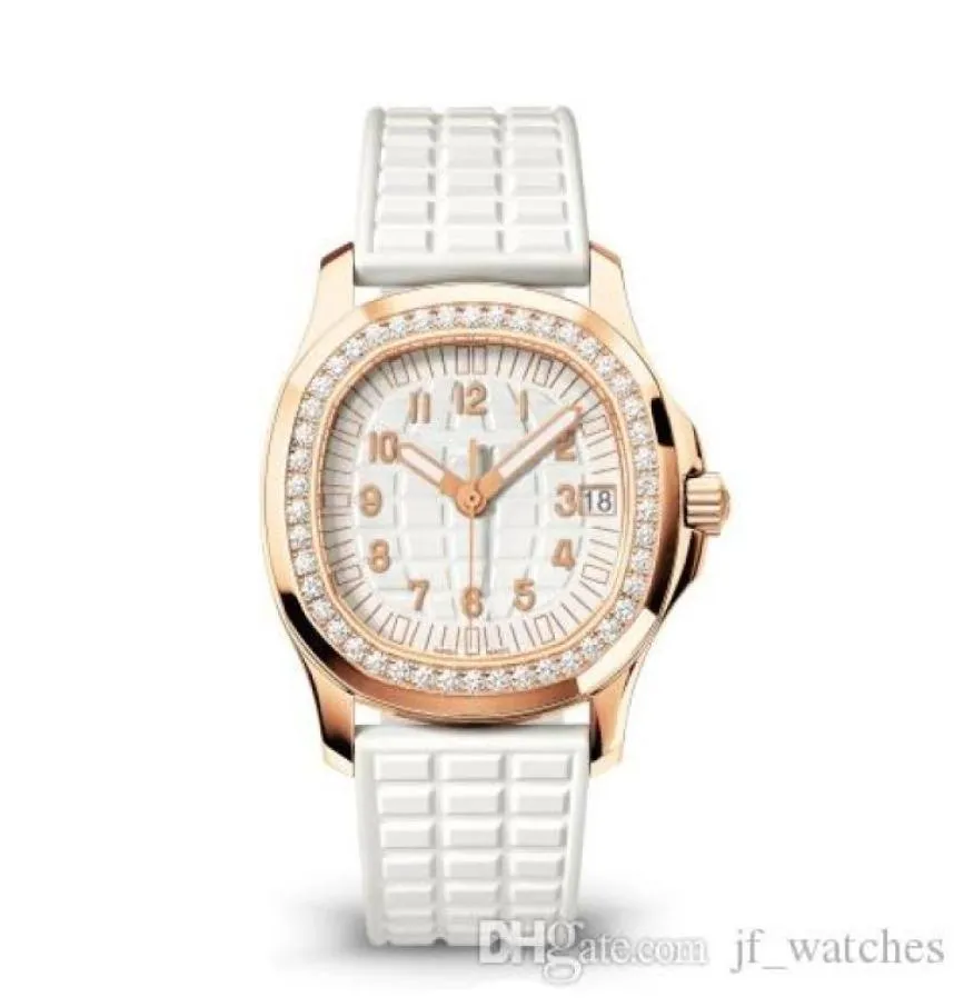 Trendy fashion ladies watch imported quartz 35mm elegant quartz rose gold diamond rubber female watch waterproof diving watch3510100