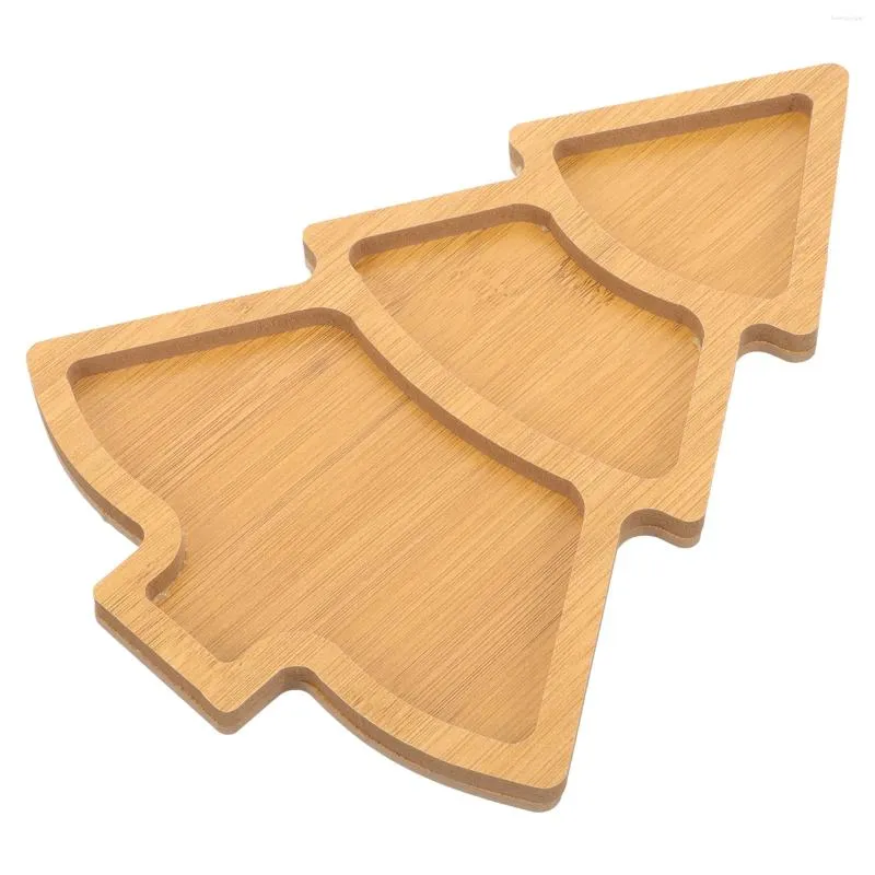 Plates Cutting Board Christmas Tree Tray Creative Dish Wooden Xmas Shaped Fruit