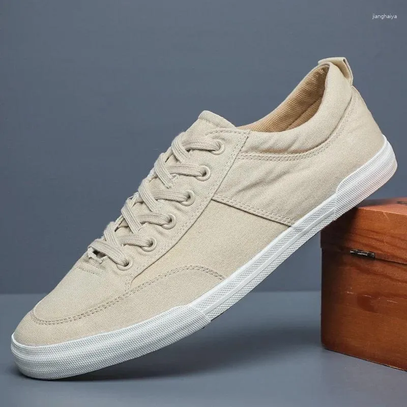 Casual Shoes 2024 Men's Canvas Anti-Slip Driver Work Lightweight Breattable Lace Up Men Shoes#23014