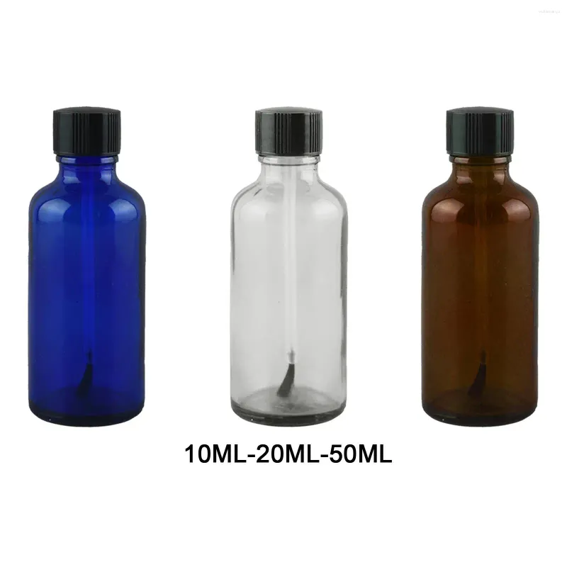 Storage Bottles 10Pieces Nail Polish Touch Up Refillable Jars Leakproof Liquid With Brush Caps