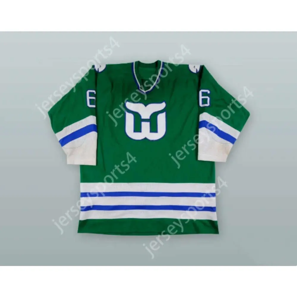 GDSIR CUSTUCH BLAKE WESLEY 6 HARTFORD WHALERS GREEN HOCKEY JERSEY NOUVEAU TOP ED S-M-L-XL-XXL-3XL-4XL-5XL-6XL