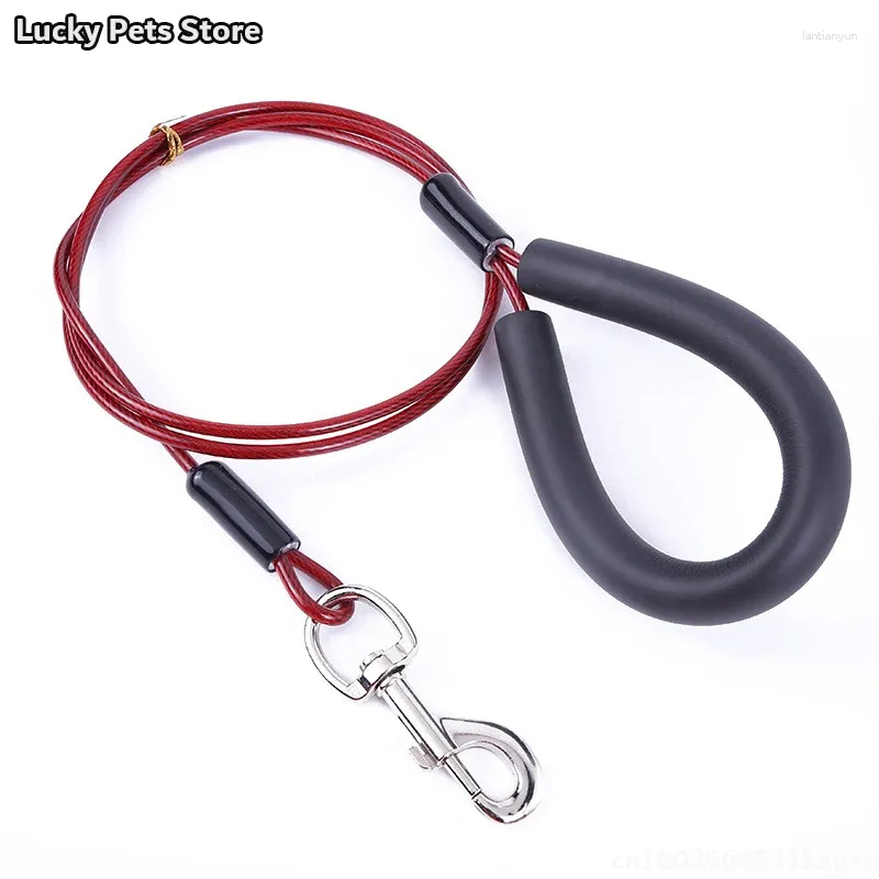 Dog Collars 1.5M/1.8M/2M Leash For Medium Large Dogs Steel Cable Pulling Rope Anti-Bite Tie Out Outdoor Puppy Walking Lead Belt