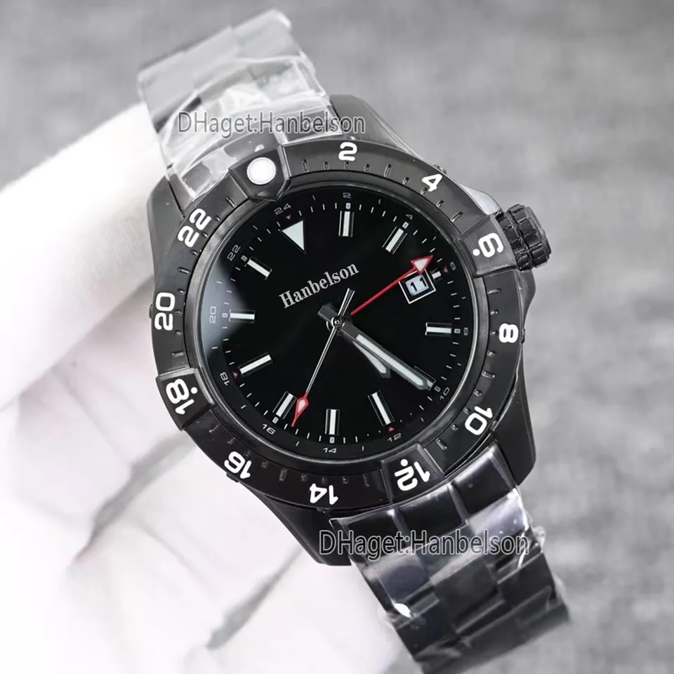 Mens Watch All Black Face Automatic movement Wristwatch Casual Rotating bezel Black steel case Nylon strap Clock Metal watchband