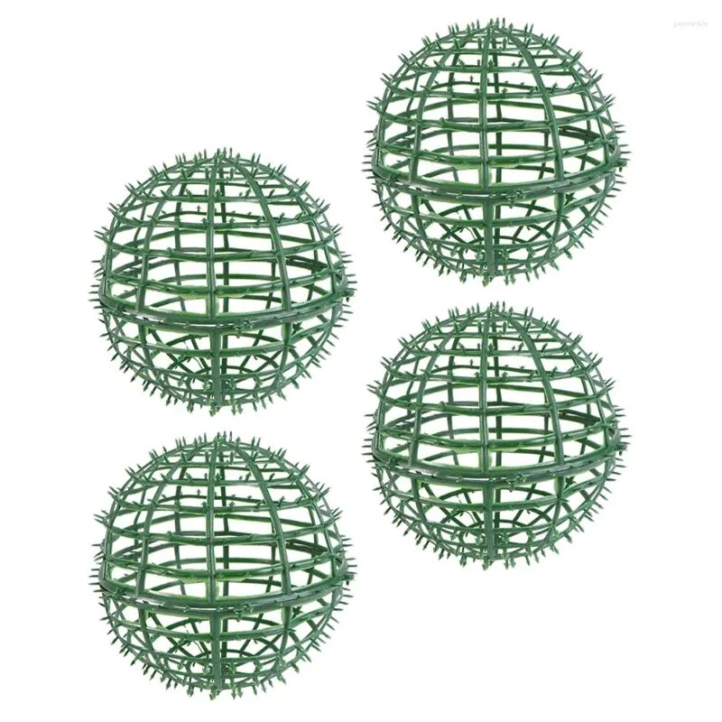 Dekorativa blommor 4 datorer Flower Arrangement Bollblomska Rack Shelf Plast Stand Accessories Boxwood Support Cage Balls Circle Frame