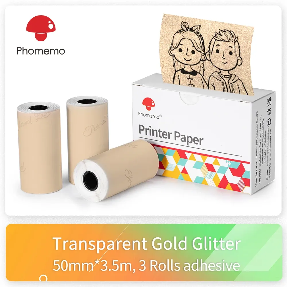 Papel térmico phomemo adesivo imprimível foto adesiva autônoma papel para phomemo m02/m02s/m02pro mini impressora portátil