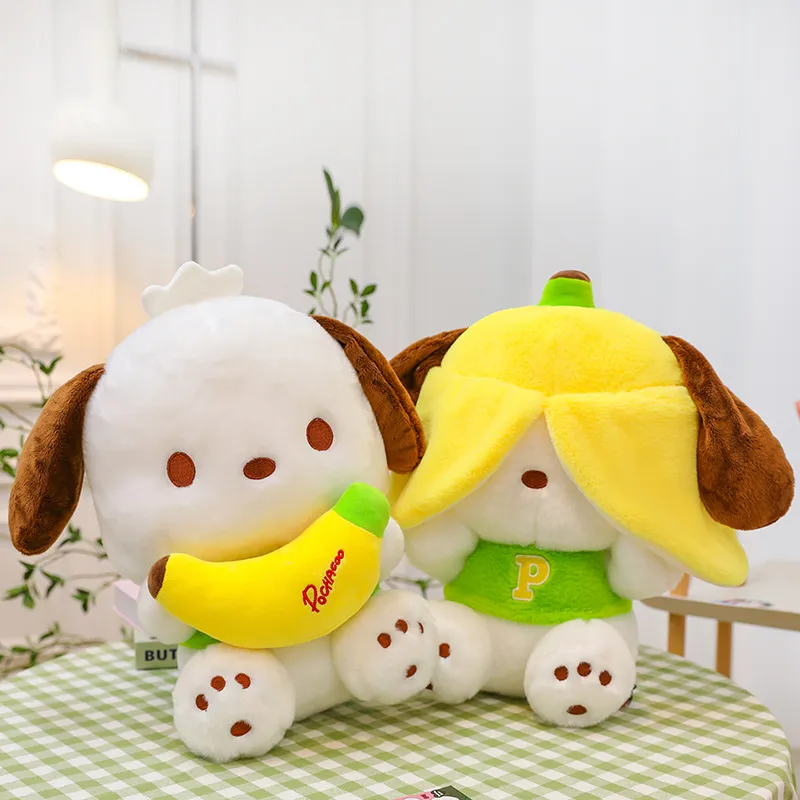 Puppy Doll pluche speelgoed met banaan pacha hondenpop kinderen cadeau voor kussens kussen doek poppen 35 cm