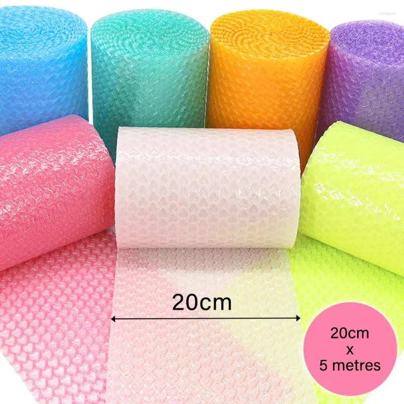 Gift Wrap 20cmx5 Meters Pink Blue Lovely Heart Shape Bubble Shockproof Package For Gifts Box Fragile Glass Goods Pack Party Decor
