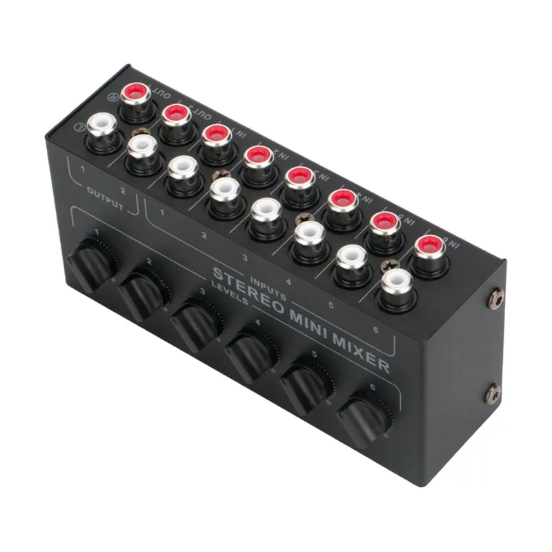 Adapter CX600 Mini stereo 6 Channel pasywny mikser wielokanałowy Mały wyrafinowany mikser stereo adustment