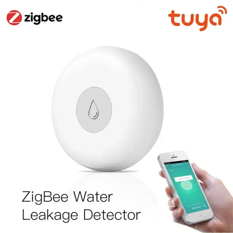 Détecteur zigbee fuite d'eau détecteur Tuya Capteur d'inondation Capteur complet de liaison à eau ALATINE ALARME RÉSILOGE SECTION DE SECTION SMART HOME SMART