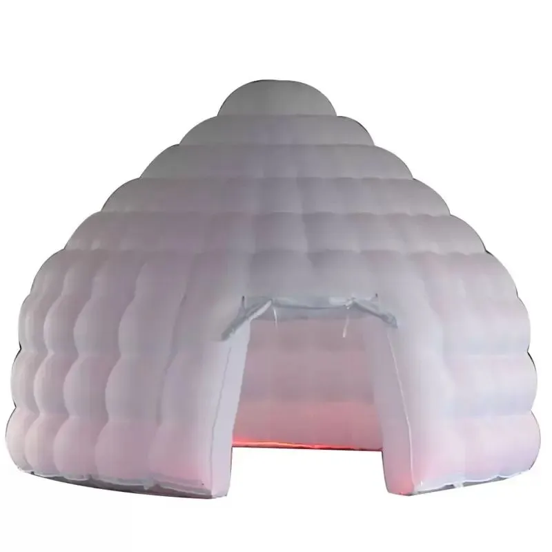 Großhandel individuellem Oxford LED Shelter Blasable Dome Zelt mit Luftgebläse Pop -up Iglu House Ballon Jurte für Event/Party Free Ship