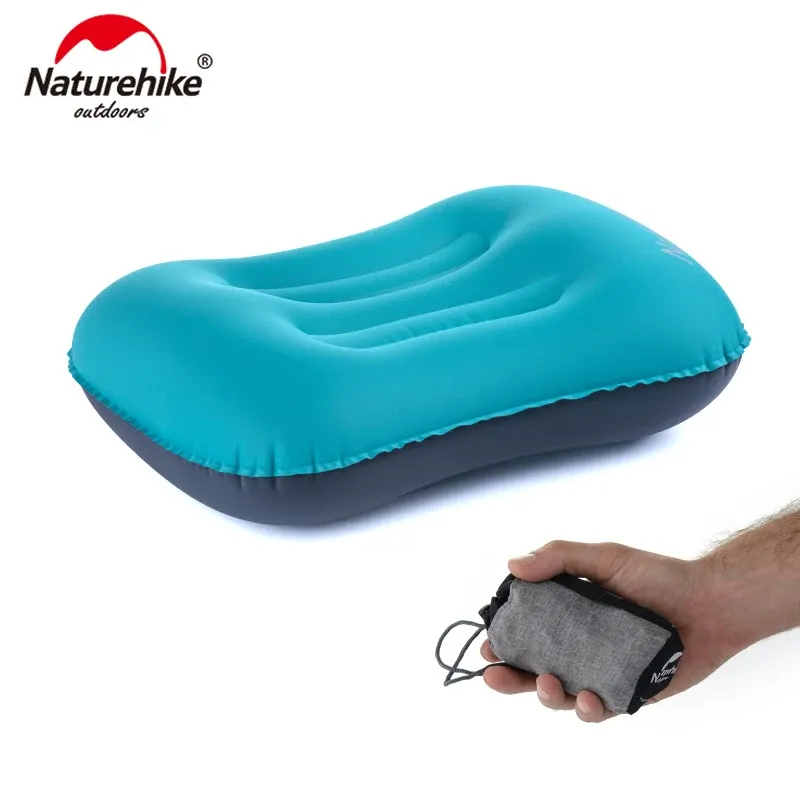 Gear NatureHikeポータブルTPUポリセーターIatable Camping Pillow Mini TravelAir NeckPillow Sleeping RESTリラックス