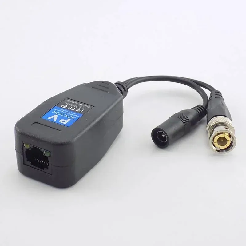 2024 ESCAM 1 Пара  Пассивное CCTV COAX BNC Power Video Video Crecasiver Connectors с RJ45 BNC MALE для видеокамер видеоктома