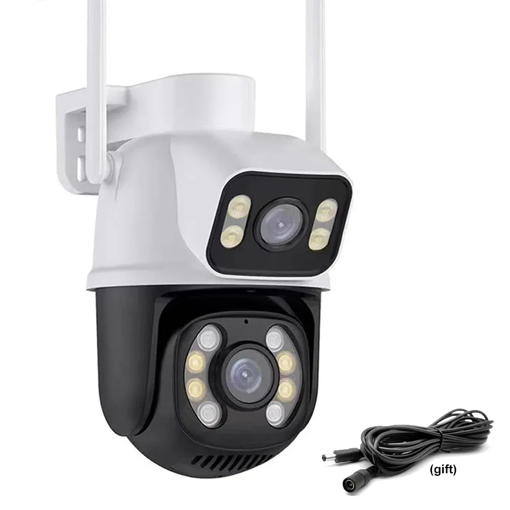 كاميرات HD 6MP عدسة مزدوجة IP WIFI الكاميرا في الهواء الطلق حماية الأمان الأمان CCTV 360 PTZ مراقبة ذكية المنزل كاميرا سيكور كاميرا