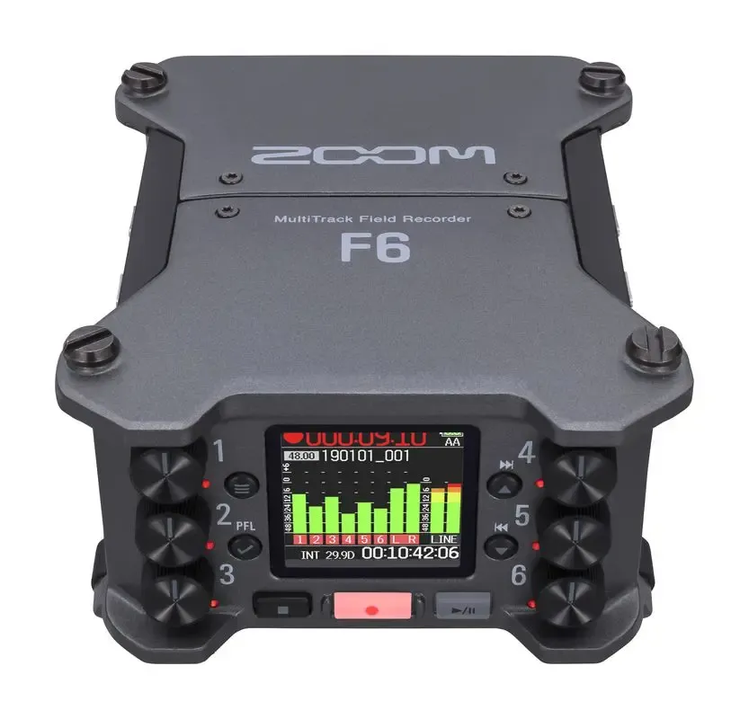 Microphones Zoom F6 Recordier de champ multiples professionnel Carte son USB avec enregistrement de flotteur 32 bits et convertisseurs à double annonce