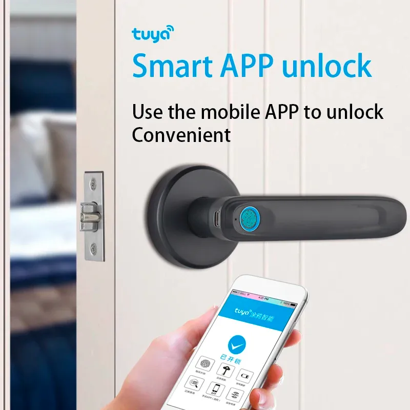 Tuka parmak izi akıllı kapı kilit şifresi elektronik uygulama uzak dijital kilit anahtarsız giriş kapısı düğmeleri yatak odası ev için kilit