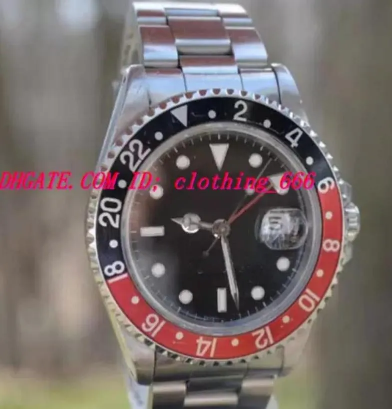 Luxury Watch New II Black Dial Cola Lünette Edelstahlarmband 16710 Mechanische automatische Männer039s Uhren8228268