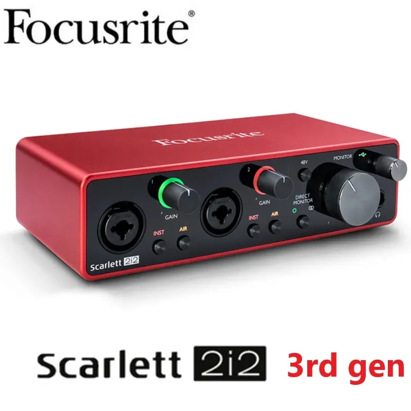 Versterker verbeterde nieuwe FocusRite Scarlett 2i2 3e generatie professionele opname Sound Card USB Audio -interface met MIC -voorversterker