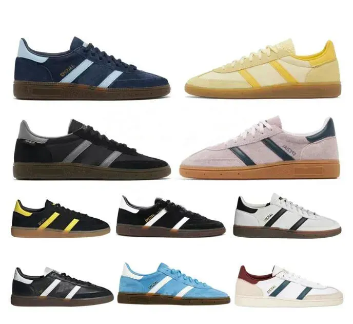 Handball Spezial Navy Shoes Woman Män nästan gul svart grå brun gummi ljus blå vit arktisk natt klar rosa sneakers