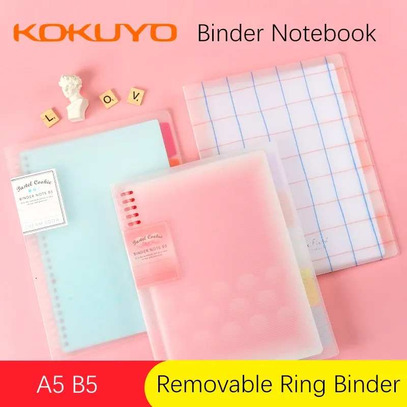 Notes de carnet 1pc Kokuyo Binder Notebook A5 B5 avec page Index Design Simple Loseleaf Livre amovible Ring Ring Binder Studentery