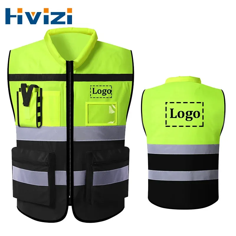 Clothing High Vis Vest Security with Logo Safety Vest Logo Back Reflective Safety Vest for Work Construction Clothes Men
