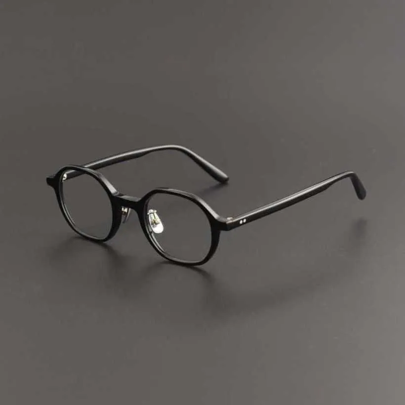 2024 TOP DESIGNERS Herrarna Lyxdesigner Kvinnors solglasögon Japanska handgjorda plattglasögonram Personliga mönster Män typ Myopia Glasögon Kvinnor med examen
