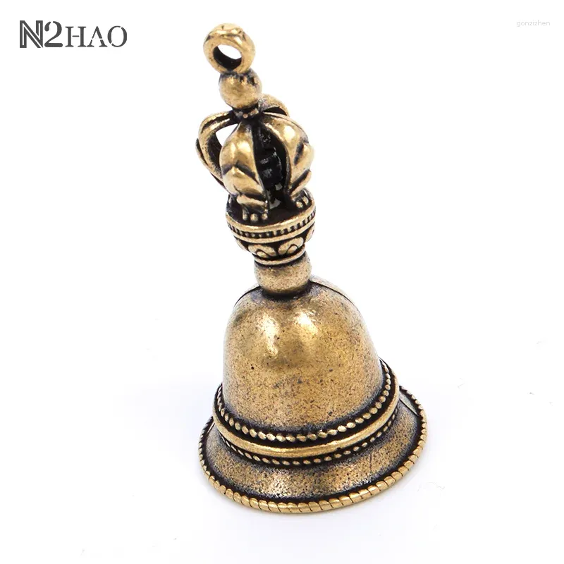 Decorative Figurines Brass Handicraft Die-casting Drop Wind Bell Tibetan Bronze Creative Key Car Button Home Decoration Pendant