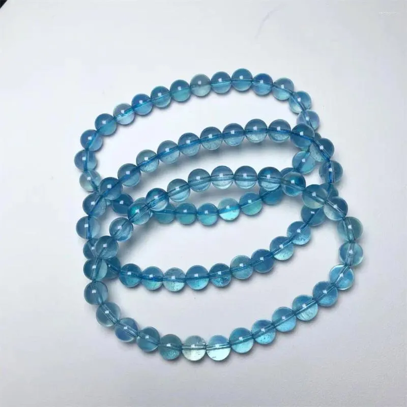 Pulseras de enlace pulsera de aguamarina natural Joyería de joyería de cristal para mujeres curando fengshui regalo de vacaciones 1pcs