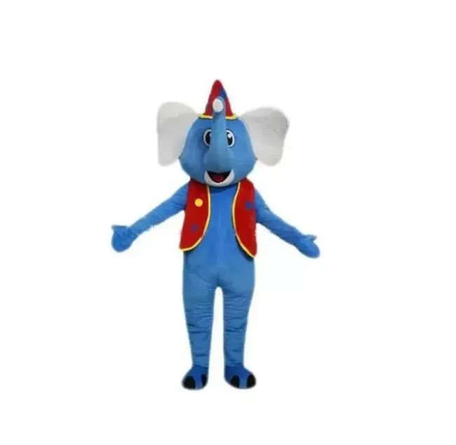 2024 costume da mascotte di elefante blu di Halloween per il personaggio della mascotte di cartoni animati per la vendita di supporto per la spedizione gratuita personalizzazione