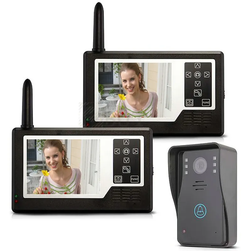 Campainhas de campainha montanhosa 3,5 "TFT Color Display 2 Monitor Monitore Vídeo sem fio Intecom Doorbell Door Phone Intercom System