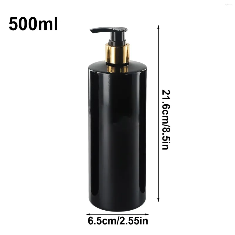 Boîte de presse de distributeur de savon liquide bouteille de pompe vide salon Salon de la peau de salle de bain Produits ménagers 3 pcs Noir