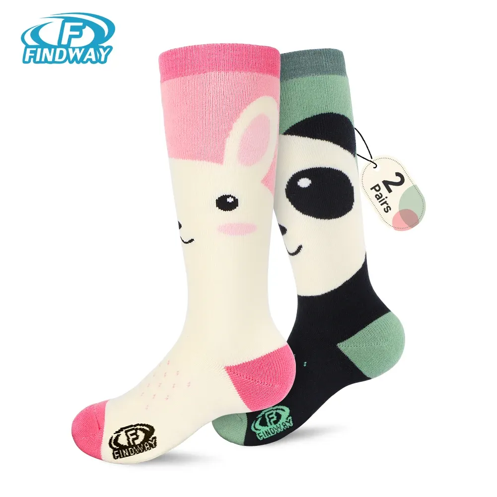 정장 Findway 1/2/3 Pair Kids Ski Socks 열 겨울 눈 양말 여자 소년 유아 OTC OTC Long Snowboarding Socks 따뜻한 스타킹