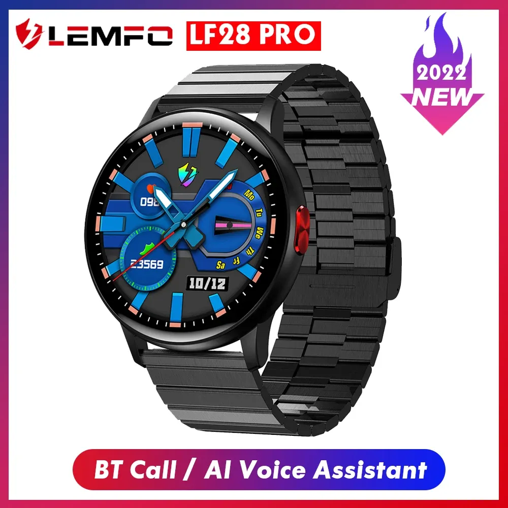 Watches Lemfo LF28Pro Smart Armband 1.28 '' FullTouch Screen Sports Band Bluetooth Call AI Voice Assistant Health Monitor Smart Watch